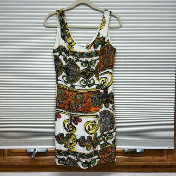 Platinum Dorothy Schoelen Vintage Colorful
Abstract Print Rayon Tank Mini Dress - Picture 2 of 8